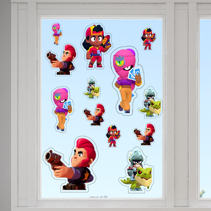 Αυτοκόλλητα Τζαμιού Brawl Stars 10cm / 8τμχ