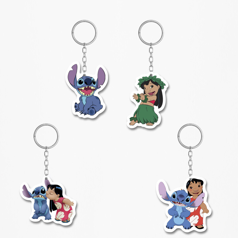 Ξύλινα Μπρελόκ Lilo & Stitch 5cm/ 4τμχ