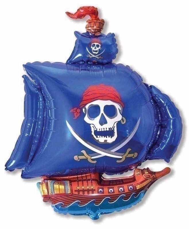 Μπαλόνι Φοιλ Σχήμα Πειρατικό Καράβι/Pirate Μπλε / 75 εκ - Συσκευασμένο