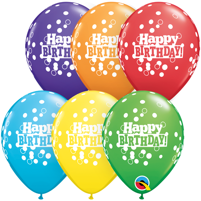Μπαλόνια Λάτεξ 5  Ass. Birthday Confetti Dots / 100 τεμ
