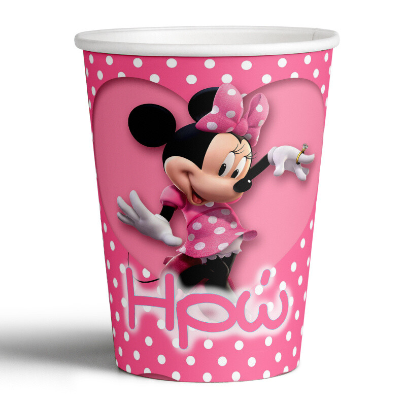 Ποτηράκια χάρτινα με όνομα Minnie 250ml/8τμχ