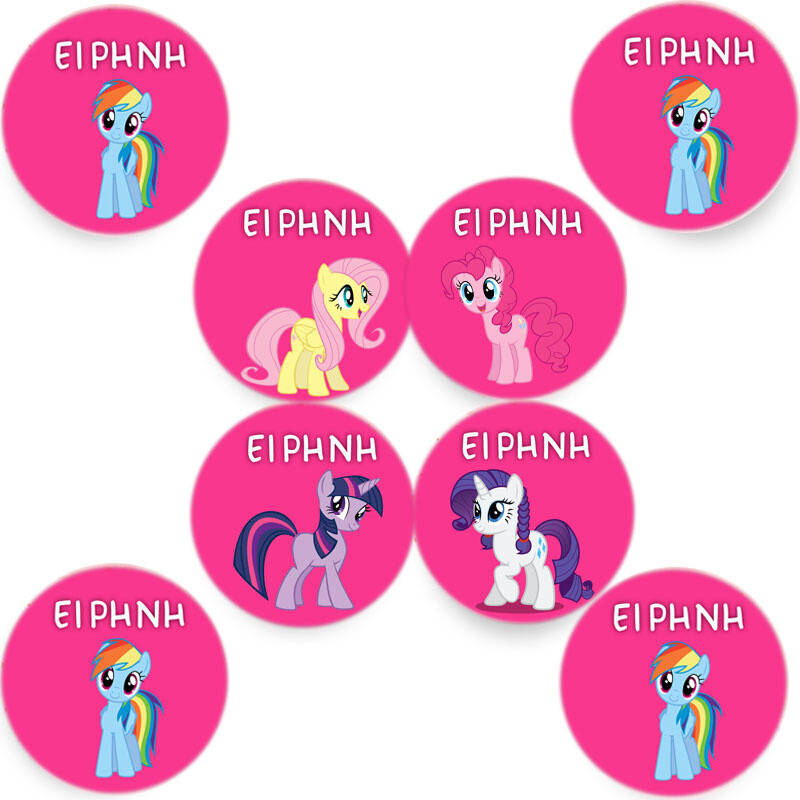 Στρογγυλά αυτοκόλλητα My Little Pony / 8τμχ