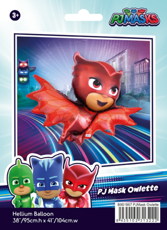 Μπαλόνι Φοιλ Σχήμα PJ Masks Owlette 95εκ x 104εκ - Συσκευασμένο