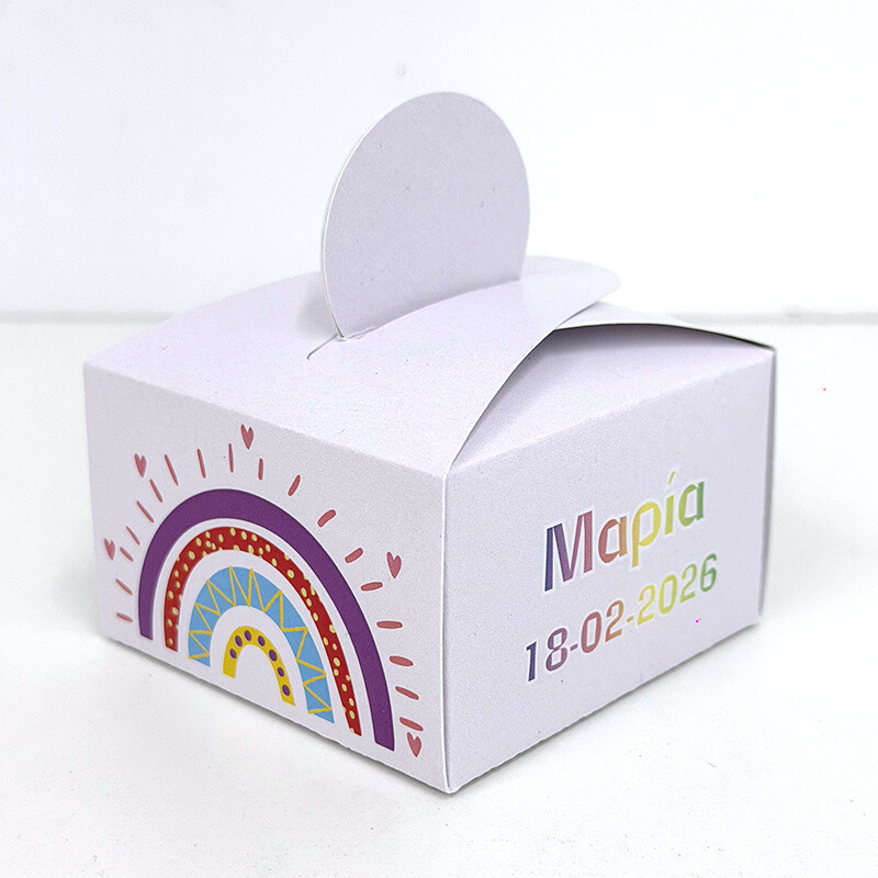 Κουτάκι για μπομπονιέρα βάπτισης Retro Rainbow