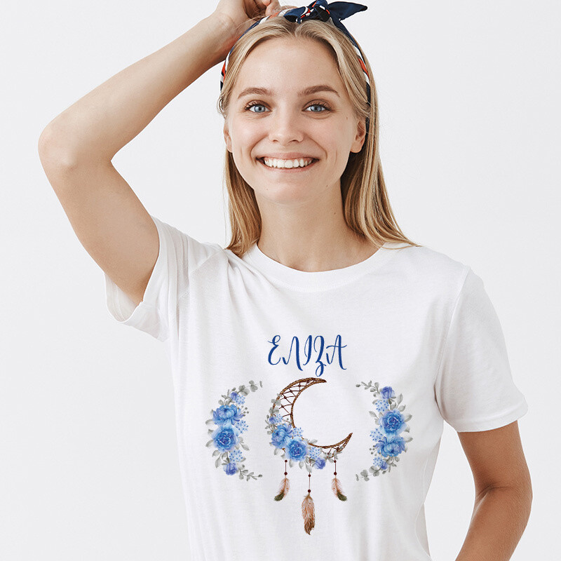 Γυναικείο T-shirt Ονειροπαγίδα Μπλε για την Μαμά με όνομα