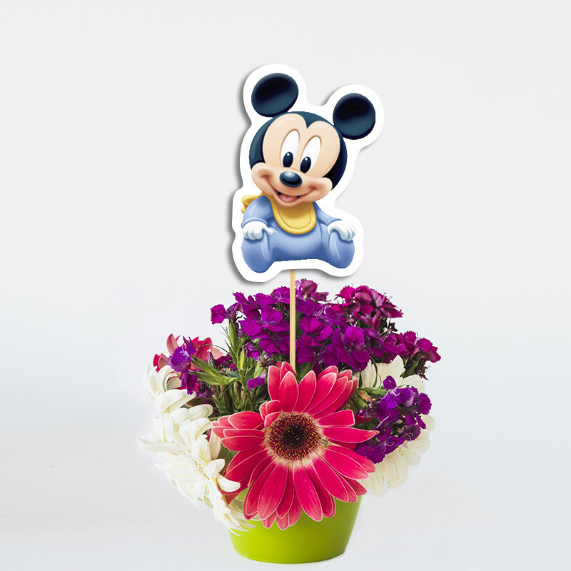 Διακοσμητικό Τοππερ Baby Mickey χάρτινο για τον Μπουφέ/ 20cm