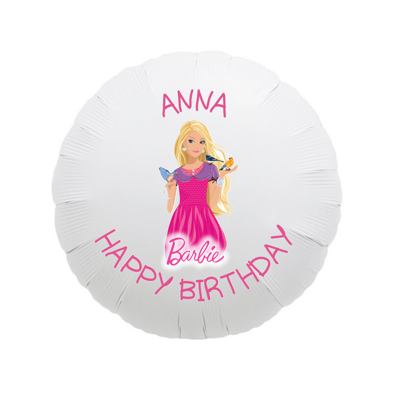 Μπαλόνι Φόιλ Barbie με όνομα στρογγυλό / 43cm