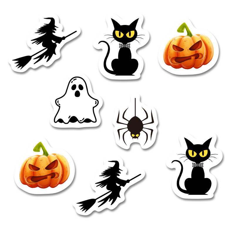 Αυτοκόλλητα Halloween Κολοκύθες 5cm / 8τμχ