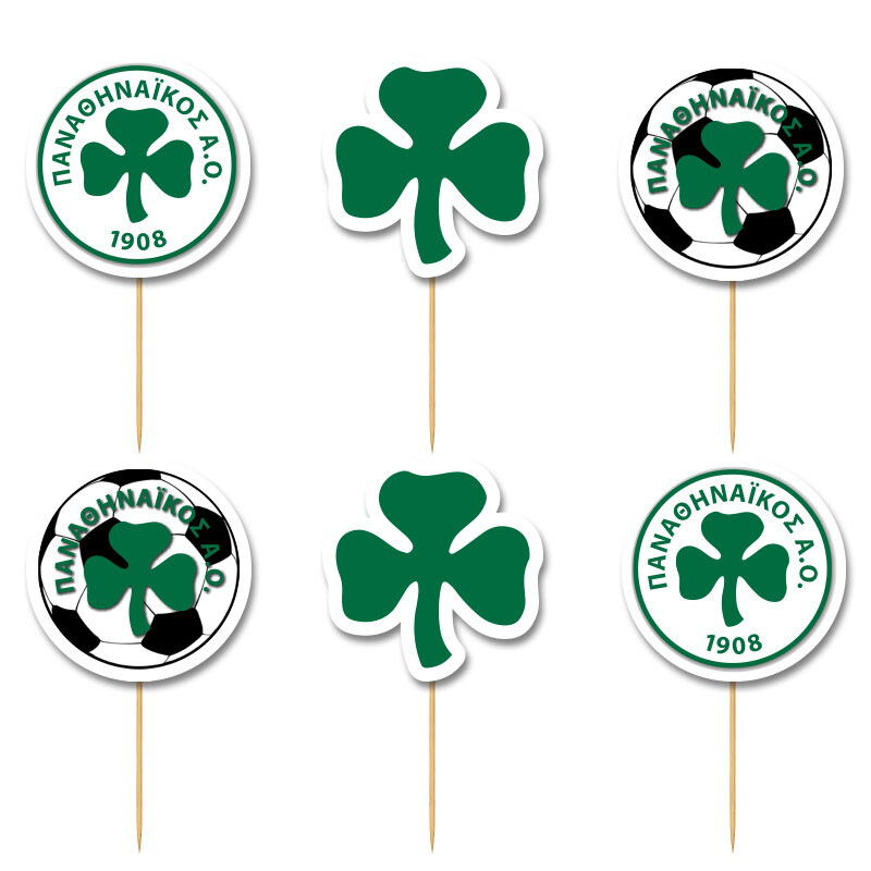 Cupcake toppers Παναθηναϊκός 10cm / 8τμχ
