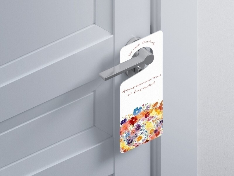 Ξύλινο Διακοσμητικό Floral “Do not disturb”