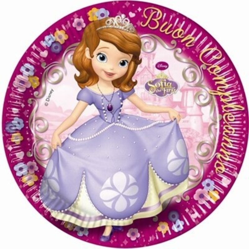Χάρτινα πιάτα φαγητού Princess Sofia 23cm/8τεμ