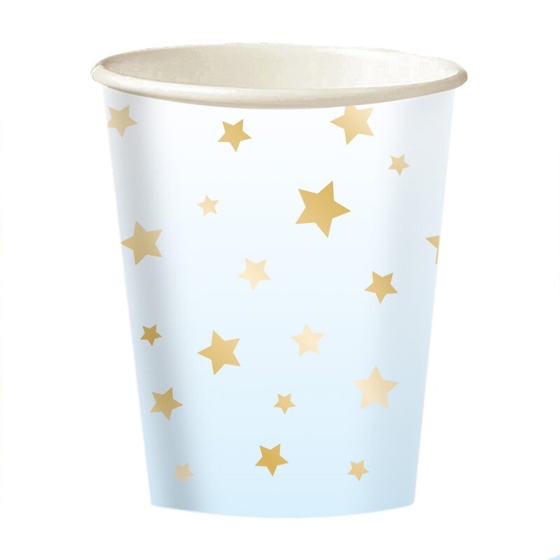 Ποτήρια χαρτ. 250ml 1st Birthday Blue Ombre /8 τεμ