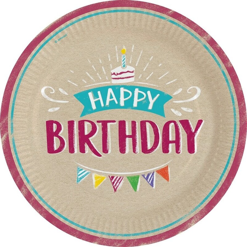 Πιάτα χαρτ. φαγητού 23εκ My Birthday Party /8 τεμ