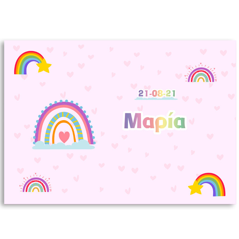 Σουπλά χάρτινο με όνομα Rainbow retro retro / A3 (29.7cm * 42cm)