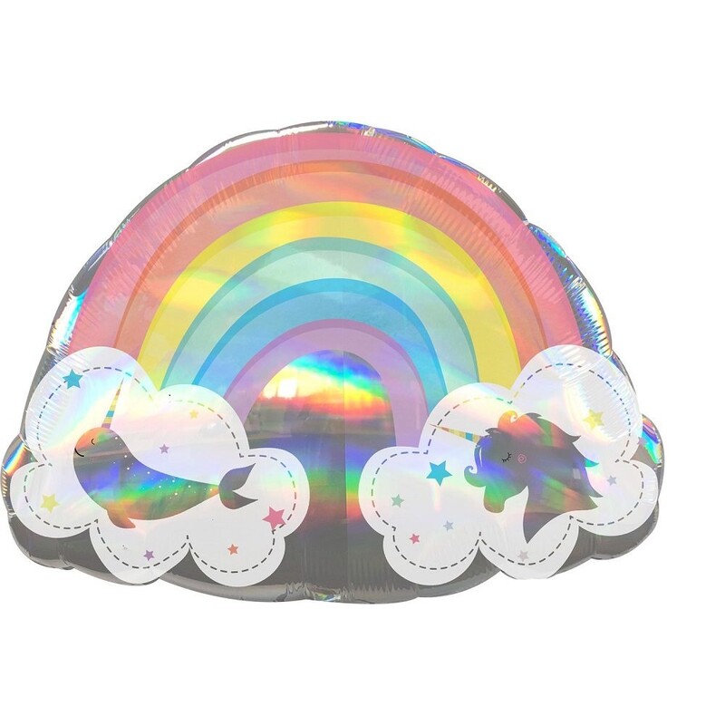Μπαλόνι Φοιλ Σχήμα Holographic  Rainbow- Ουράνιο Τόξο