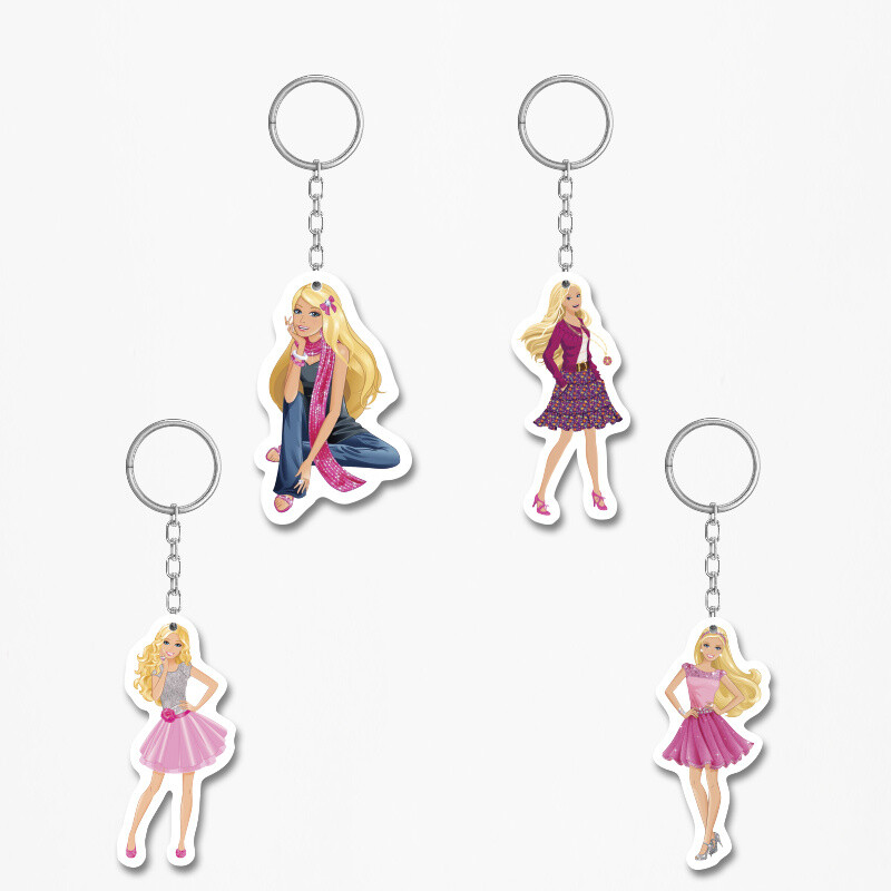 Ξύλινα Μπρελόκ Barbie 5cm/ 4τμχ