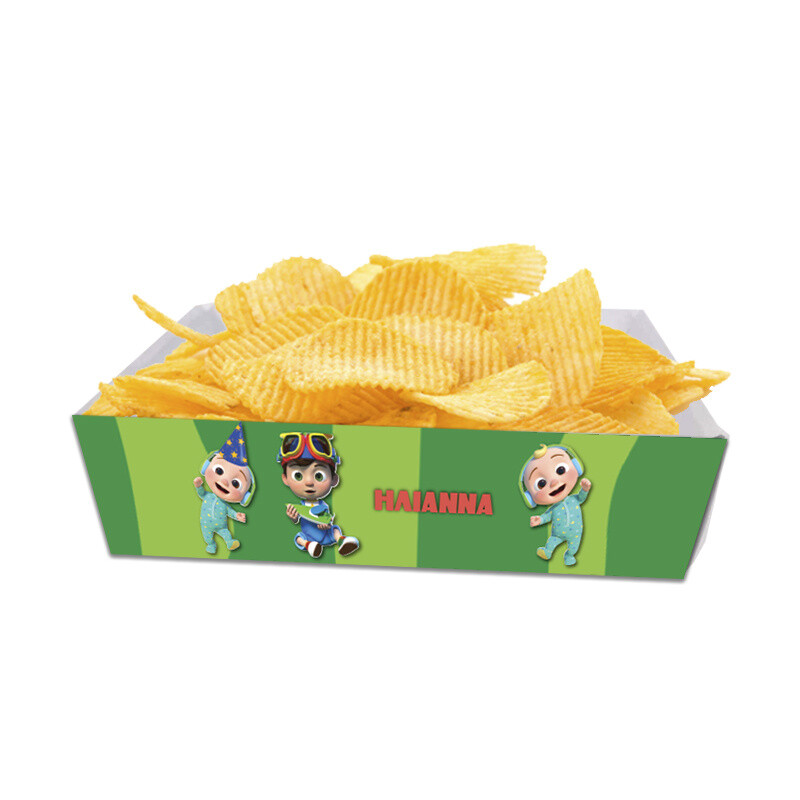 Κουτάκια για πατατάκια Cocomelon με όνομα 8τμχ/ 15cmx10cmx4cm