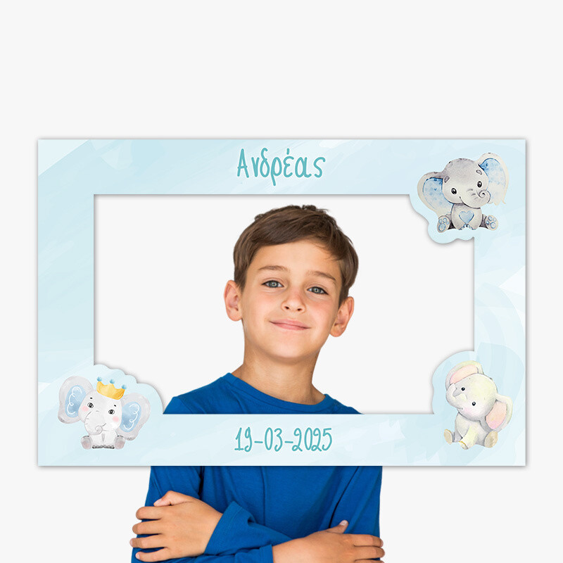 Κάδρο Photobooth Ελεφαντάκι για Αγόρι για φωτογραφίες/ 60cm*40cm