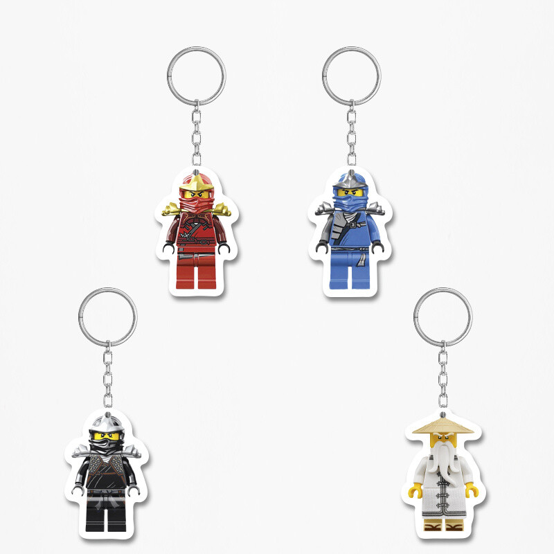 Ξύλινα Μπρελόκ Ninjago 5cm/ 4τμχ