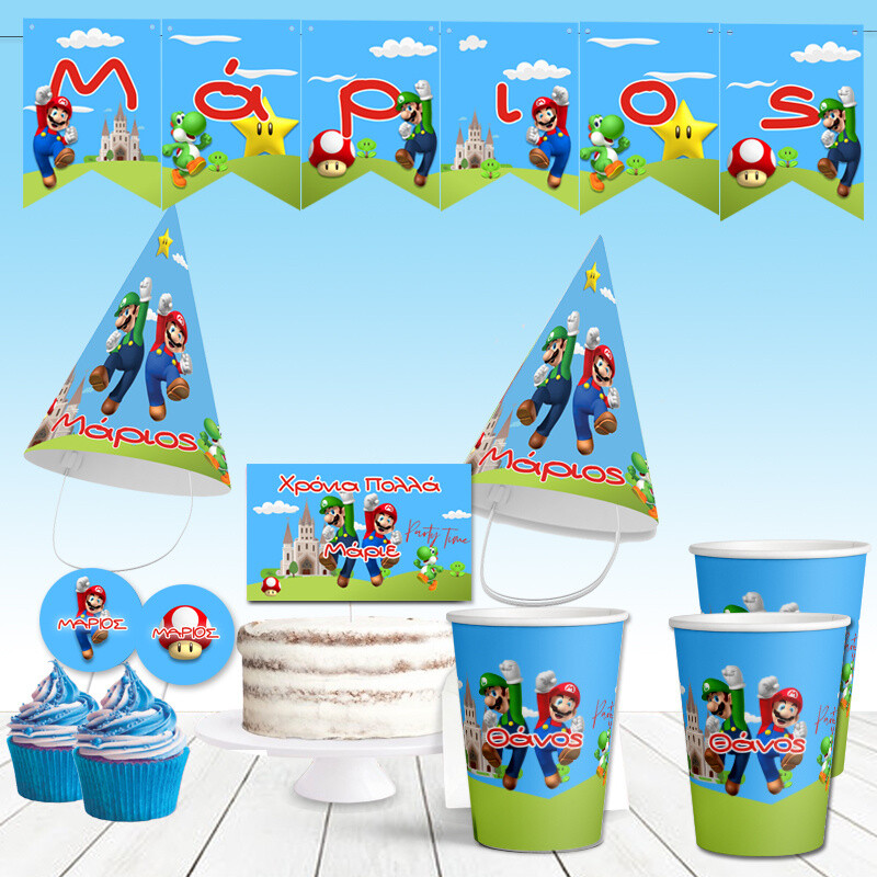 Σετ πάρτυ με όνομα Super Mario/8 ατόμων