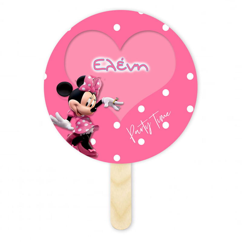 Βεντάλια Χάρτινη με όνομα Minnie κύκλος