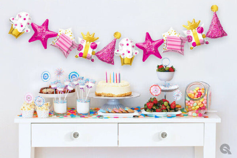 Γιρλάντα Φοιλ Birthday Pink 104 εκ / 2 τεμ