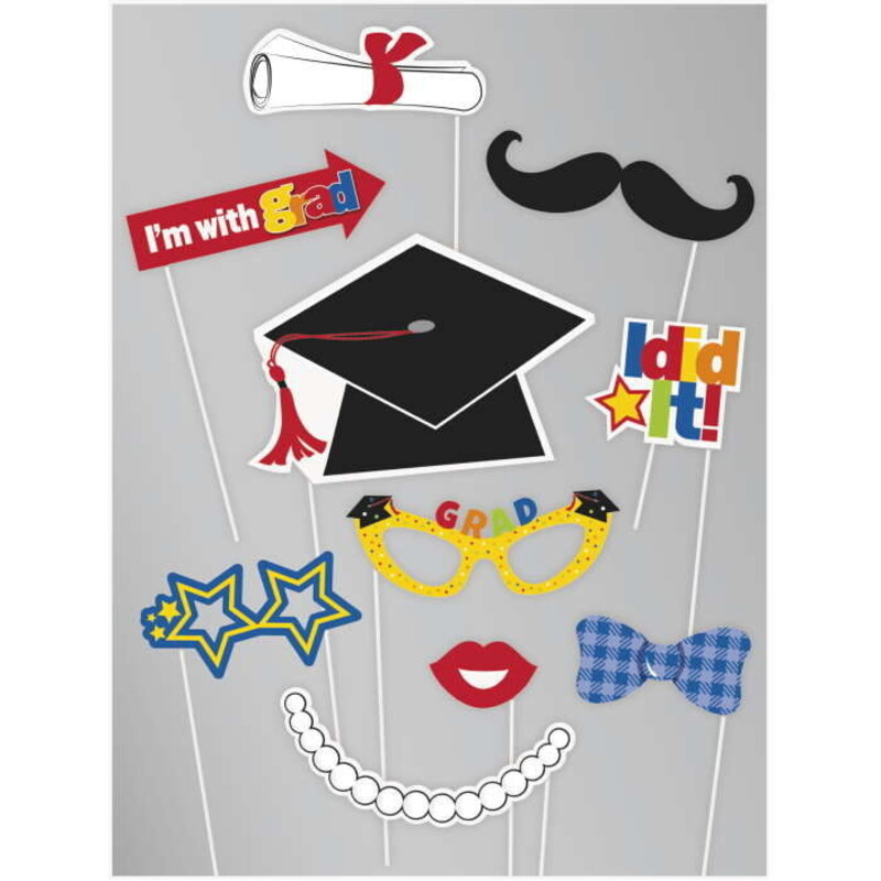 Σετ Φωτογραφικού Θαλάμου για Αποφοίτηση Congrats Graduation Photo Props / 10 τμχ