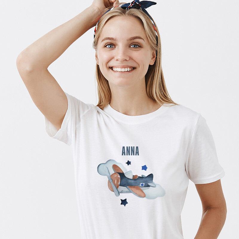Γυναικείο T-shirt Αεροπλάνο Vintage για την Μαμά με όνομα
