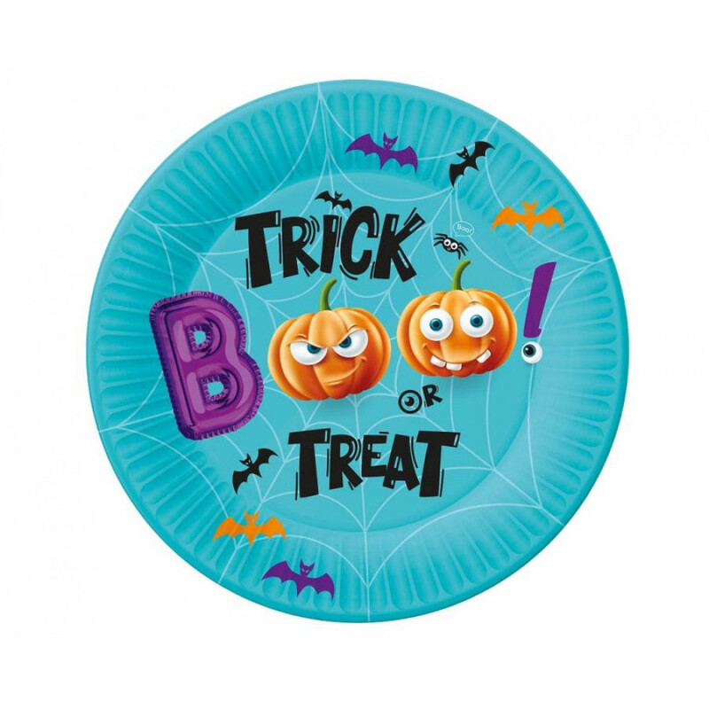 Χάρτινα πιάτα γλυκού Halloween Boo 18cm / 8τμχ