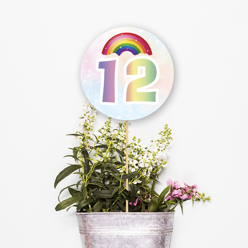 Αρίθμηση τραπεζιού Rainbow κύκλος 13cm