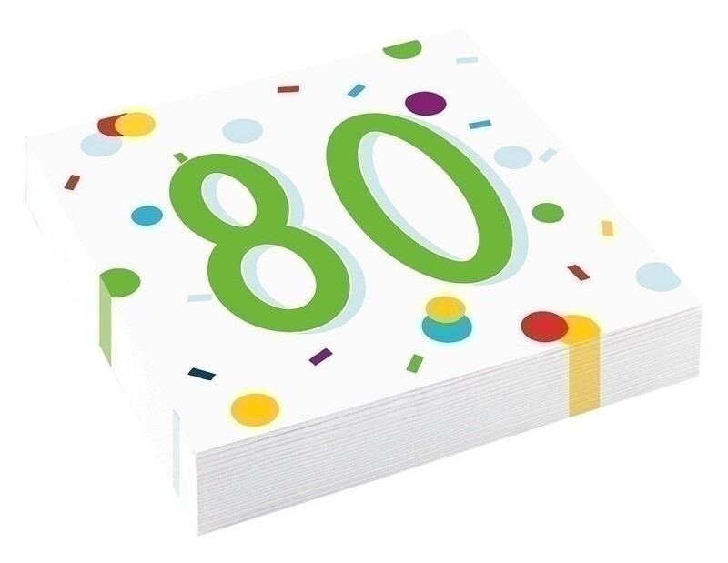 Χαρτοπετσέτες φαγητού 33εκ Party 80 Confetti Birthday /20 τεμ