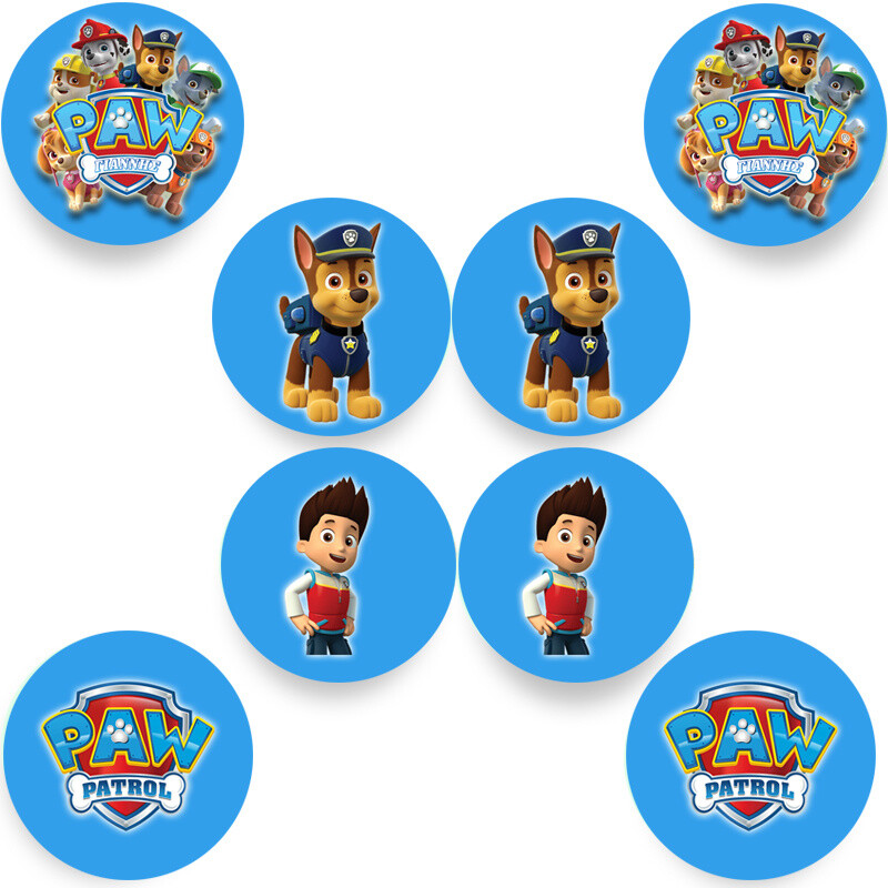 Στρογγυλά αυτοκόλλητα Paw Patrol / 8τμχ