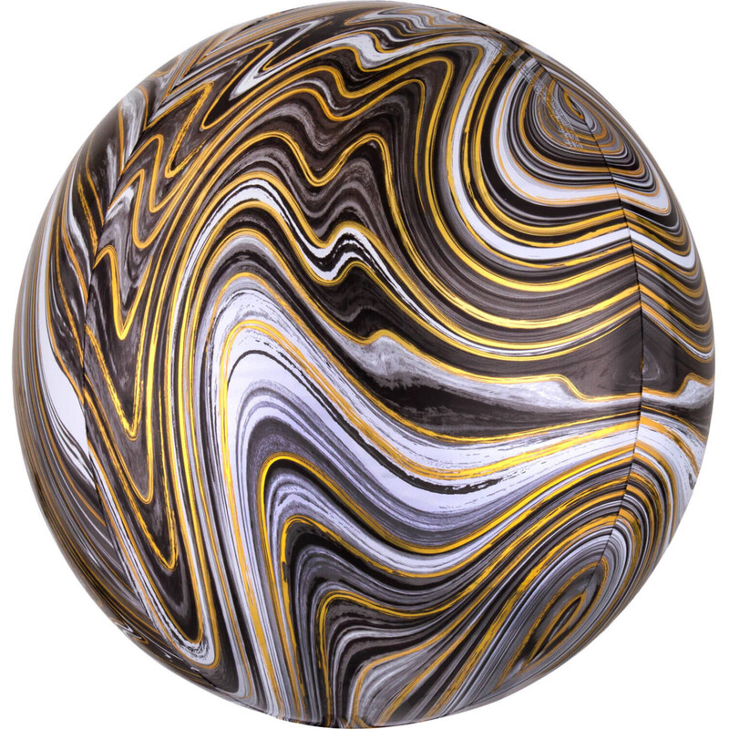 Μπαλόνι Φοιλ Marblez Black - Μαύρο 38 x 40 εκ