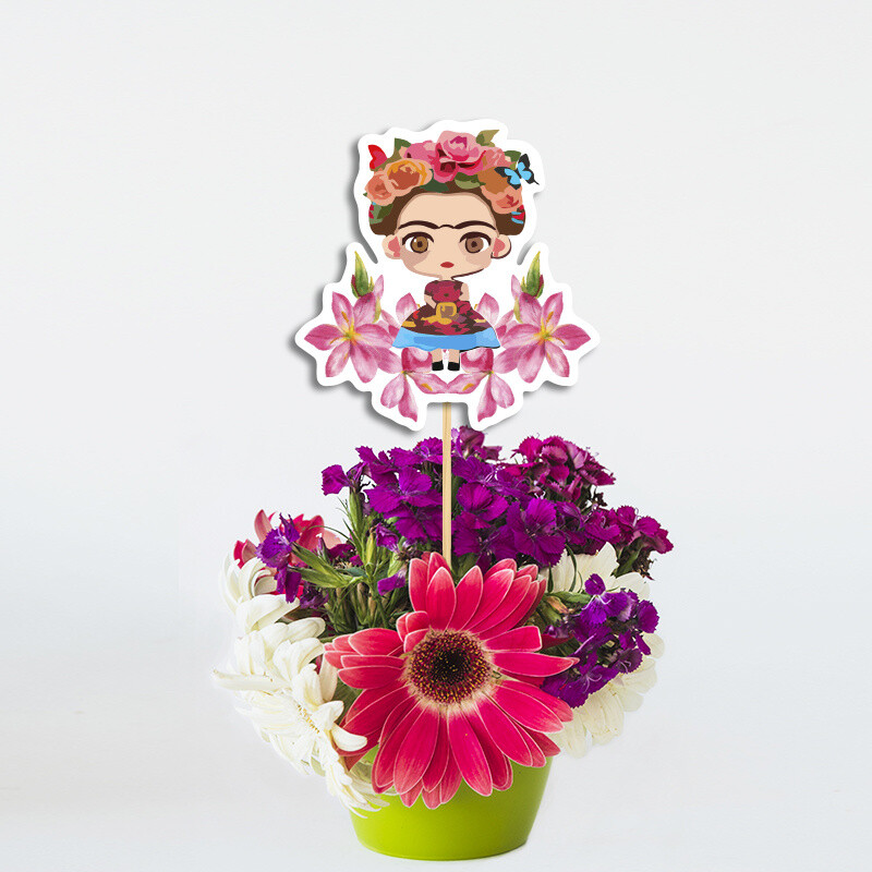 Topper Διακοσμητικό Frida Kahlo χάρτινο/ 20cm