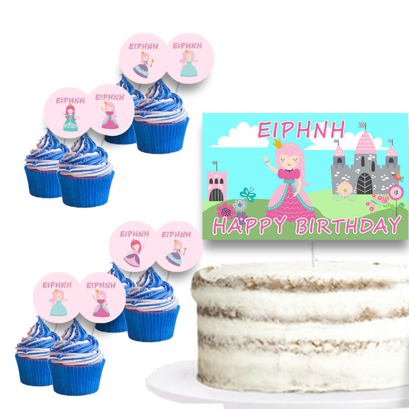 Διακόσμηση τούρτας Πριγκίπισσα & cupcake toppers