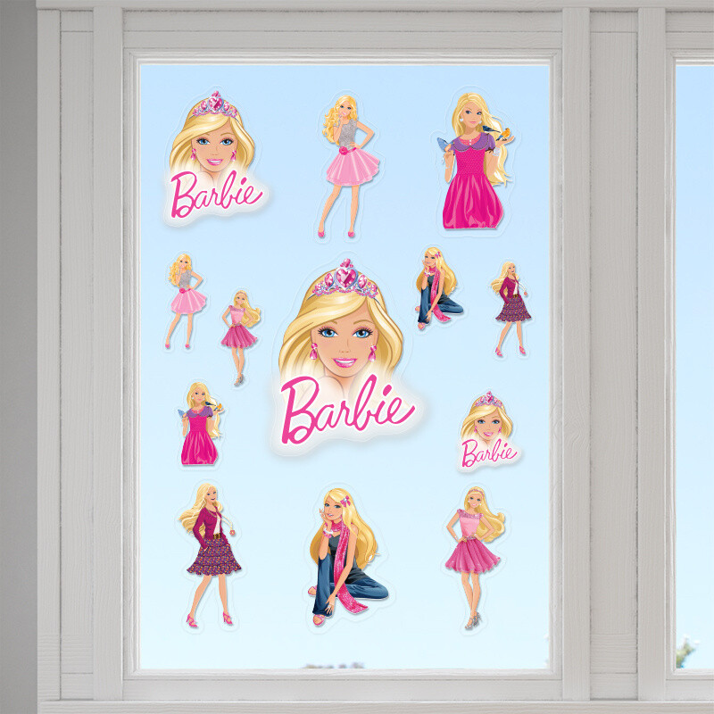 Αυτοκόλλητα τζαμιού Barbie /10 τμχ