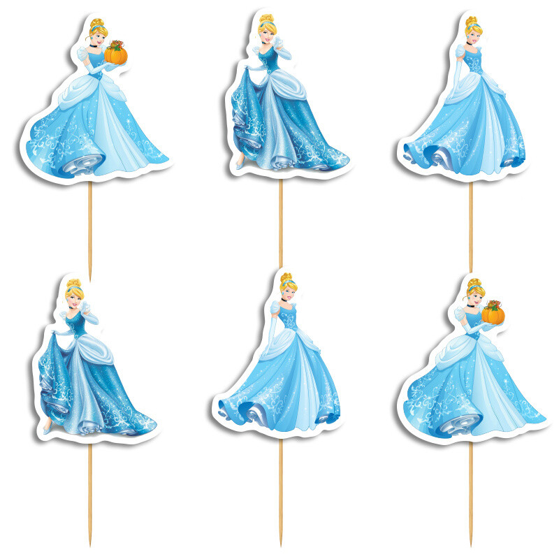 Cupcake toppers Σταχτοπούτα 10cm / 8τμχ