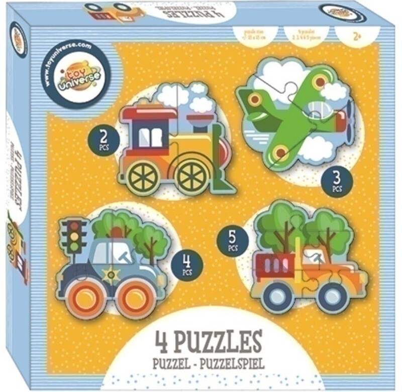Παιδικό Puzzle εκμάθησης Σετ 4 σε 1 On the road για παιδιά 2+ ετών/14τμχ