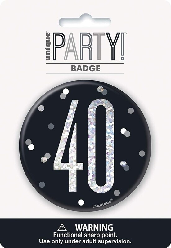 Κονκάρδα Glitz Black & Silver Birthday 40