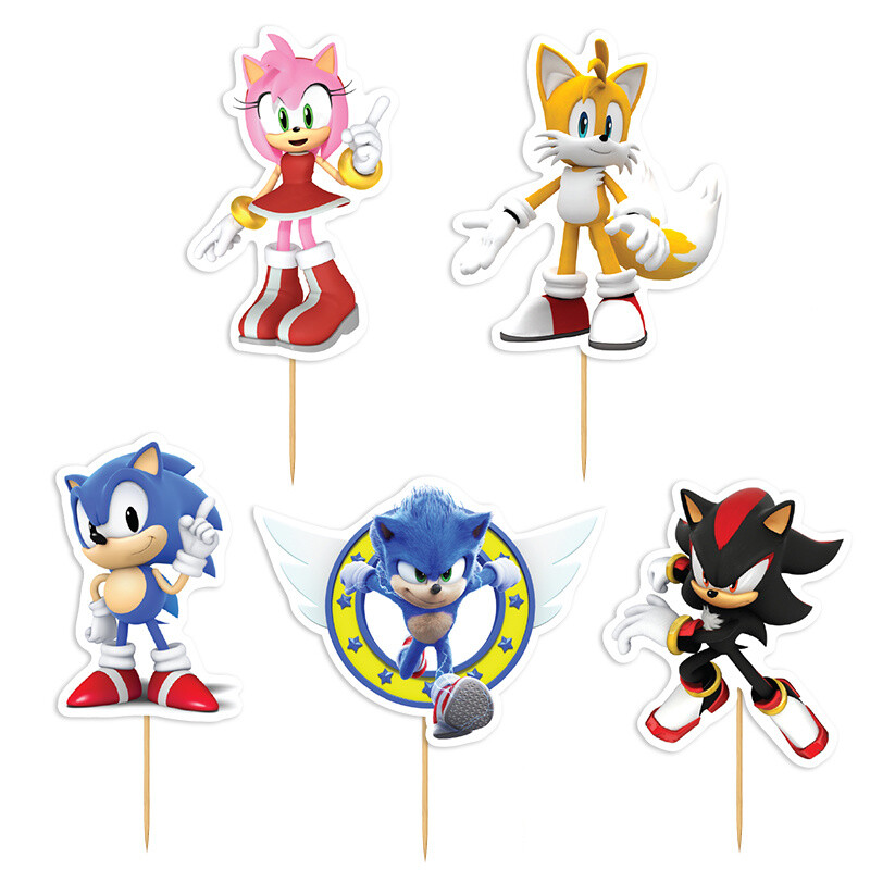Cupcake toppers Sonic 10cm / 8τμχ