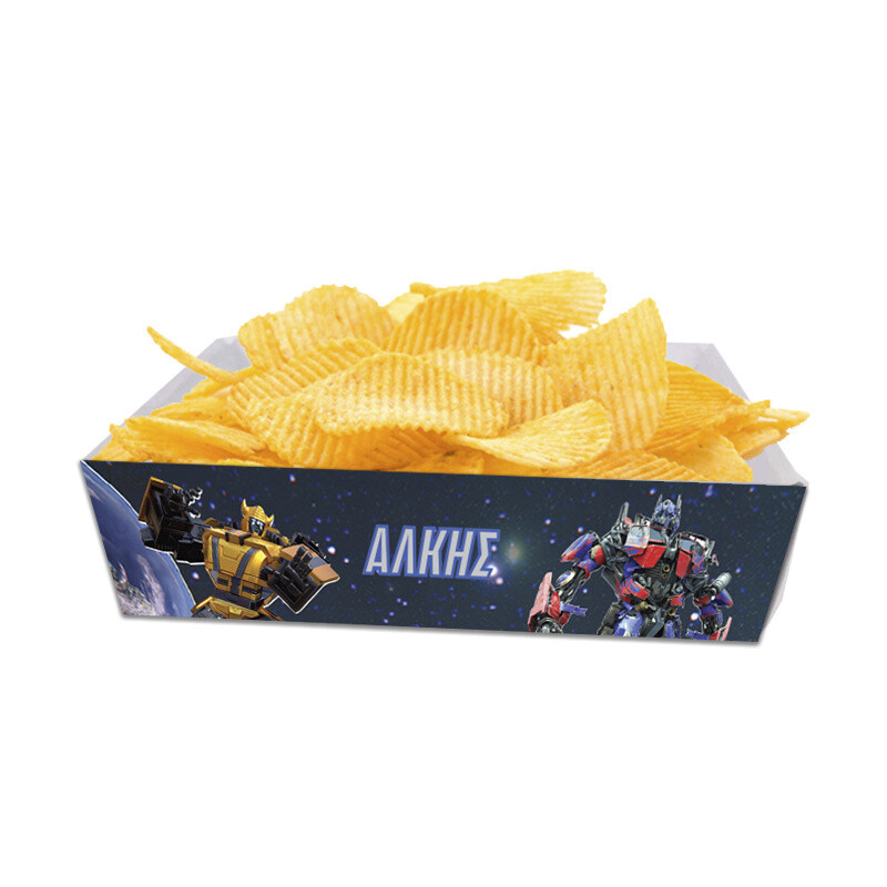 Κουτάκια για πατατάκια Transformers με όνομα 8τμχ/ 15cmx10cmx4cm